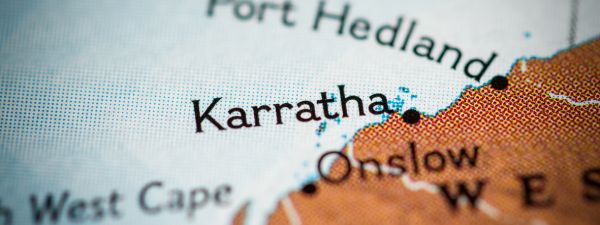 Map of Karratha, Onslow and Port Hedland in Western Australia